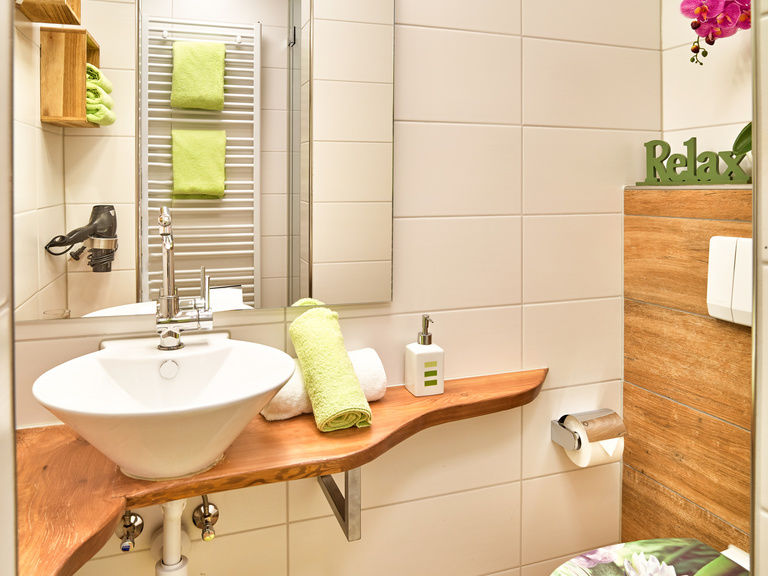 Detailaufnahme Dusche/WC der Ferienwohnung Arbersee in Bodenmais