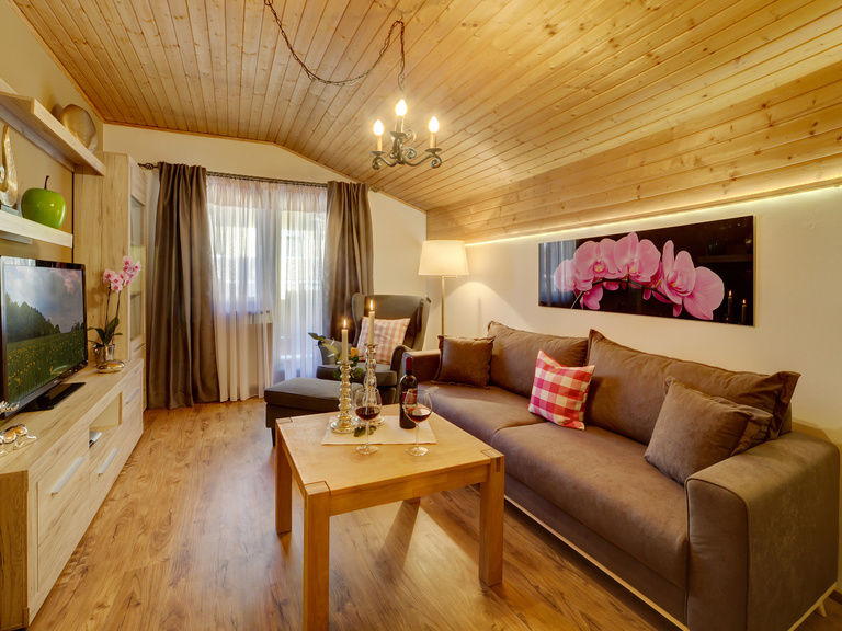 Modernes Wohnzimmer Ferienwohnung Hirschenstein in Bodenmais